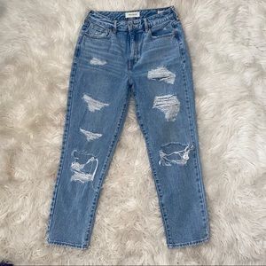 PACSUN HIGH WAISTED RIPPED MOM JEANS